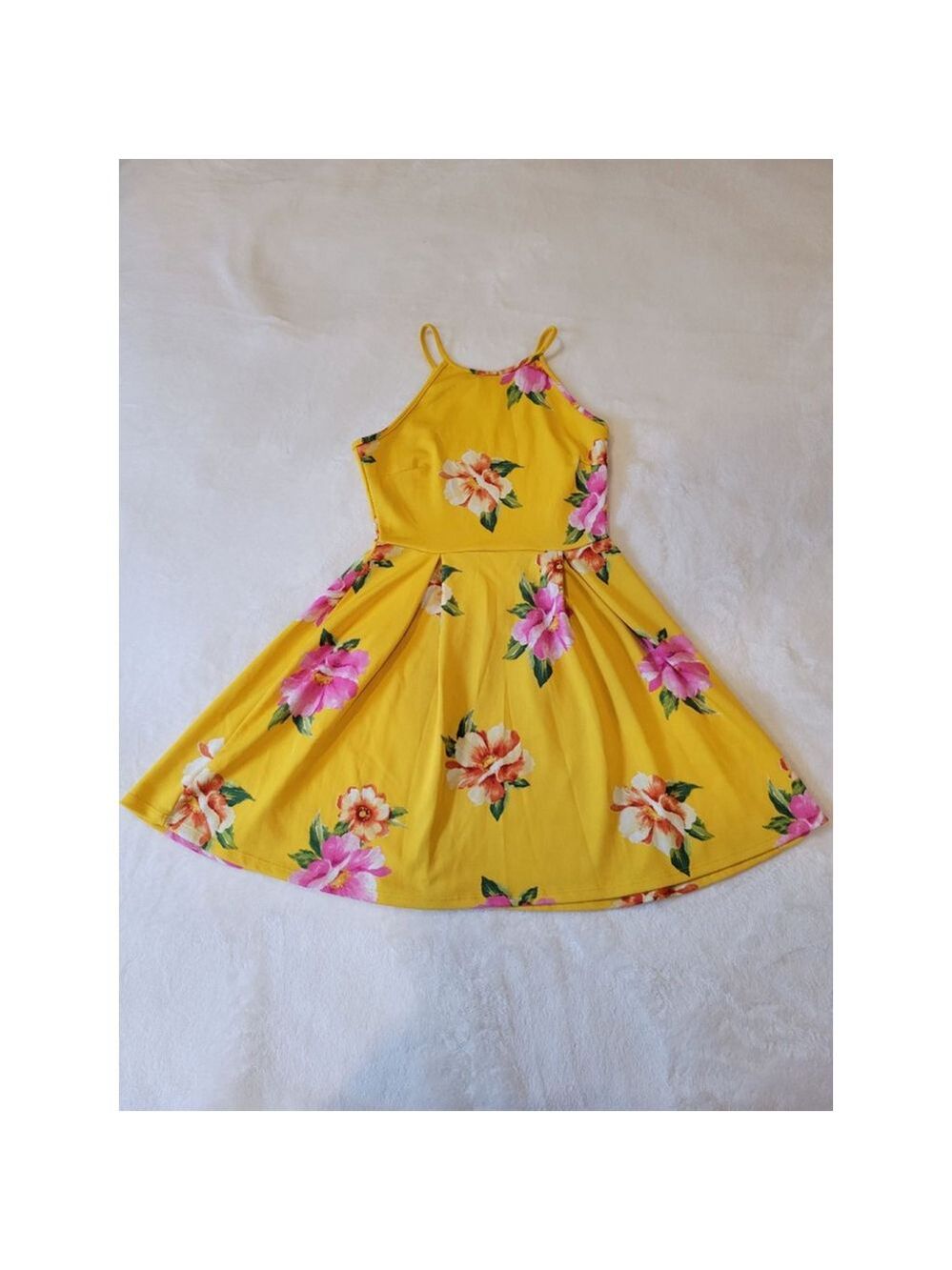 Juniors Soprano Dress Size M Yellow Floral - Picture 3 of 8